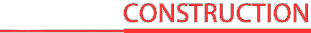 Logo with the word KAIN in light gray and CONSTRUCTION in bold red uppercase letters on a white background with red and gray accents.